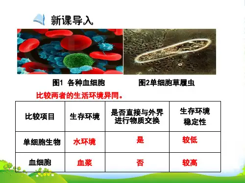 人教版高中生物必修3 第1章第1节细胞生活的环境(课件)(共15张PPT)