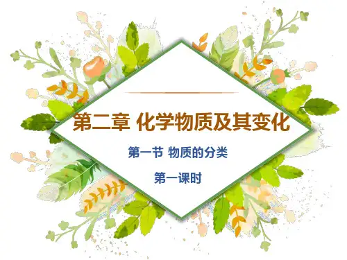 人教版高一化学必修一简单分类法及其应用PPT模板