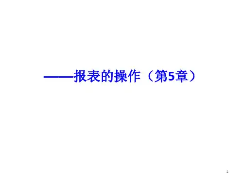 ACCESS实例教程--报表的操作(第5章)