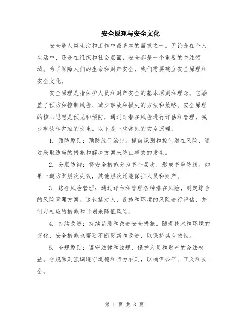 安全原理与安全文化