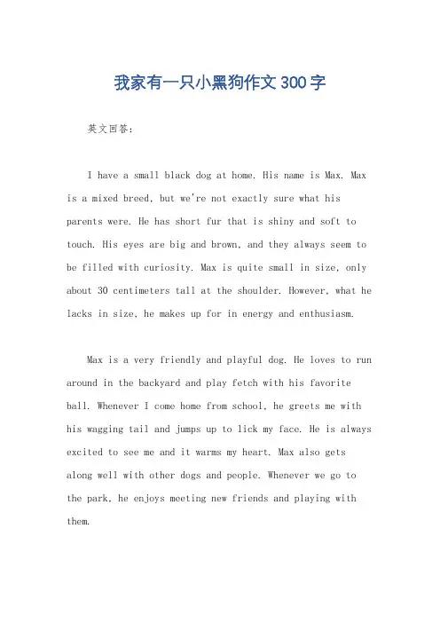 我家有一只小黑狗作文300字