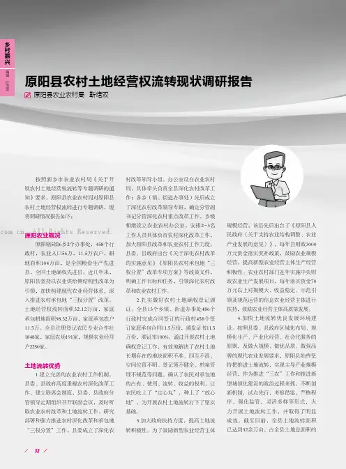 原阳县农村土地经营权流转现状调研报告