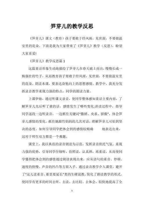 笋芽儿的教学反思