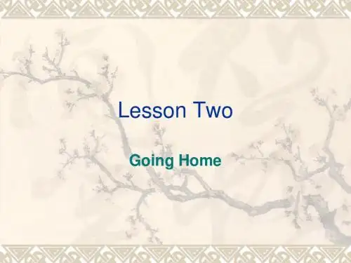Lesson Two Going Home