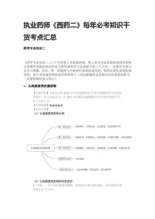[全]执业药师《西药二》每年必考知识干货考点汇总
