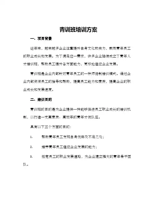 青训班培训方案