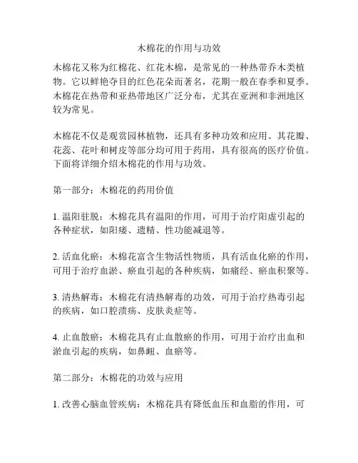 木棉花的作用与功效