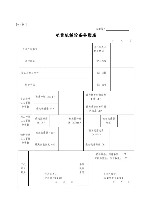 河北省起重机械设备备案表建筑施工现场起重机械拆装告知单附件1_16