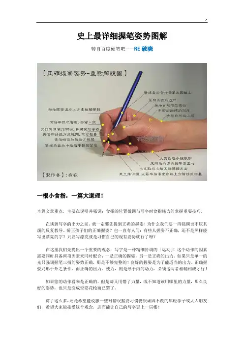 编辑详细握笔姿势图案详解
