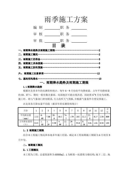 河北省雨季施工方案