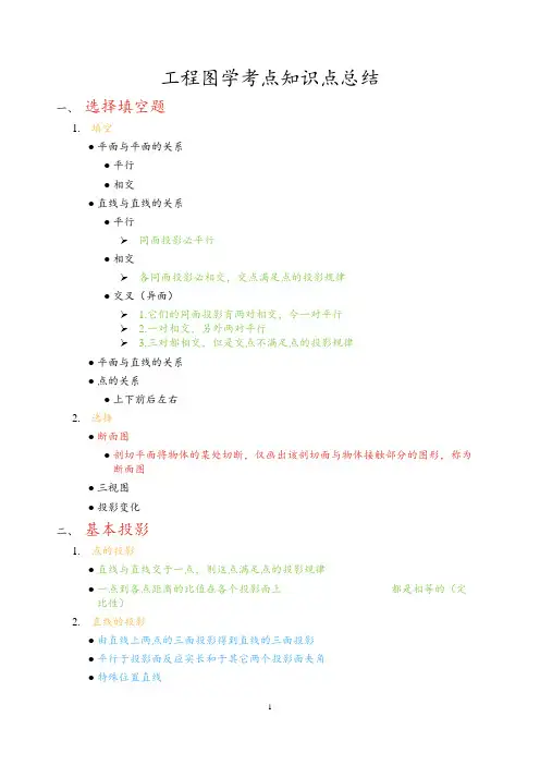 工程图学考点知识点总结