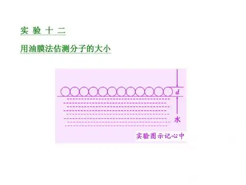 2016届高三物理一轮复习：实验专题复习：实验十二  用油膜法估测分子的大小