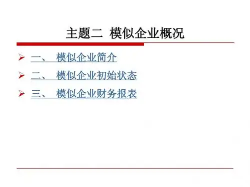 ERP沙盘模拟对抗实训教程 主题二