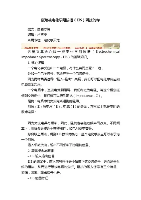 献给被电化学阻抗谱（EIS）困扰的你