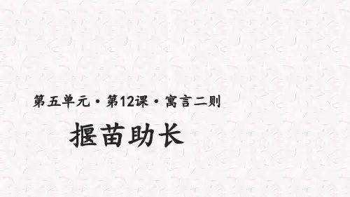 人教部编版二年级语文下册【教学课件】揠苗助长教学课件