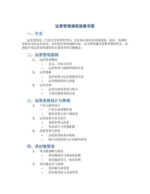 运营管理课程思维导图