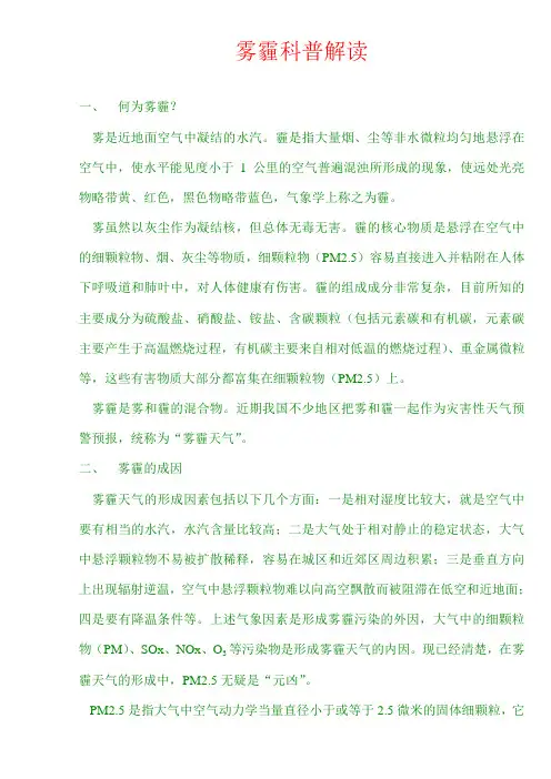 雾霾科普解读