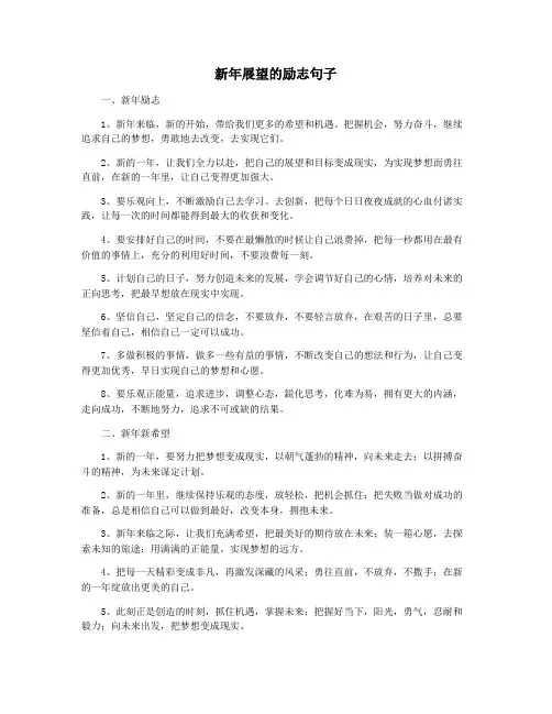 新年展望的励志句子