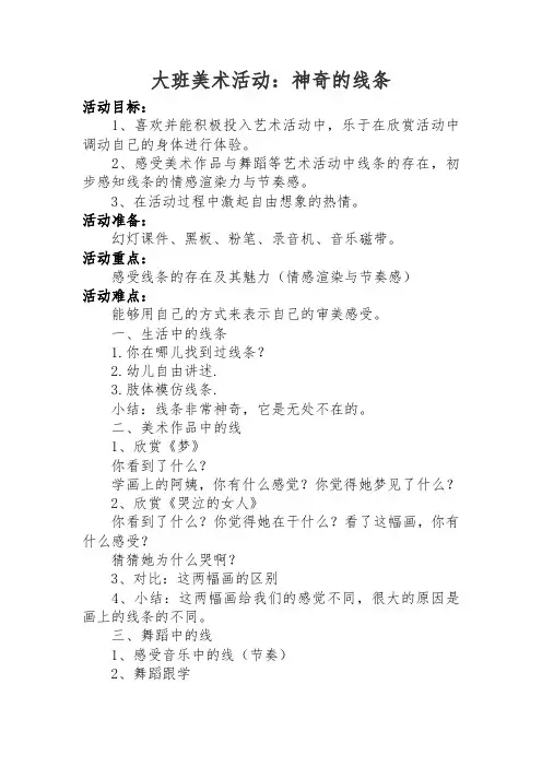 大班美术活动《神奇的线条》