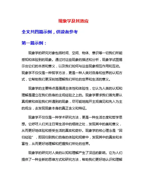 现象学及其效应