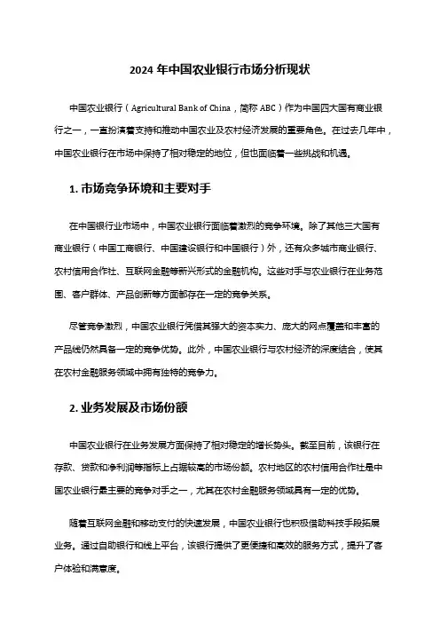2024年中国农业银行市场分析现状