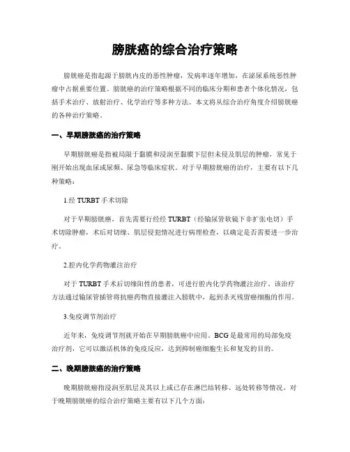 膀胱癌的综合治疗策略