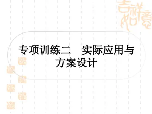 中考数学 课外提升作业 中档题突破 专项训练二 实际应用与方案设计