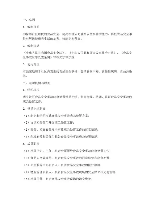 食品安全事件应急处置预案社区
