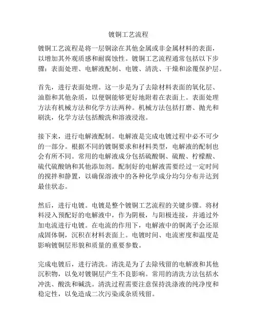 镀铜工艺流程