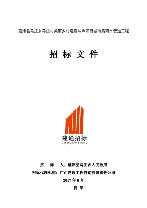 延津县马庄乡马庄村美丽乡村建设试点项目诚信路雨水管道工程