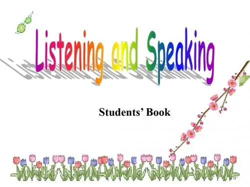 人教高中英语必修5Unit2Listening and Speaking (共17张PPT)