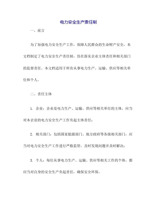 电力安全生产责任制