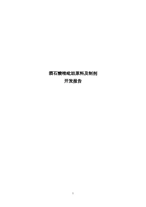 唑吡坦开发报告