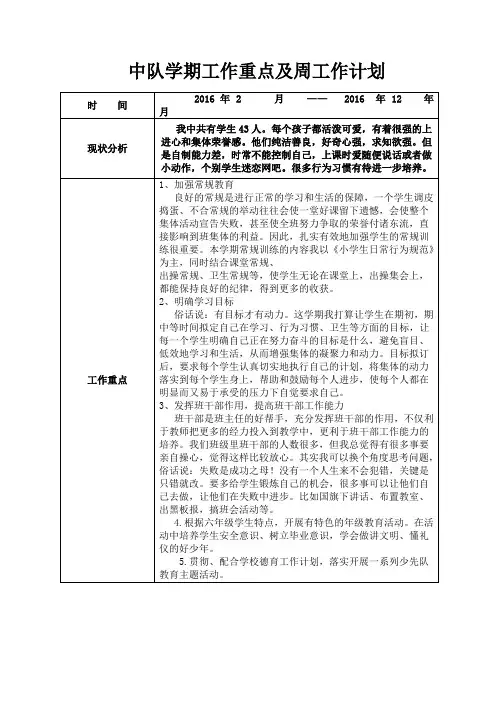 少先队中队辅导员工作手册试行版