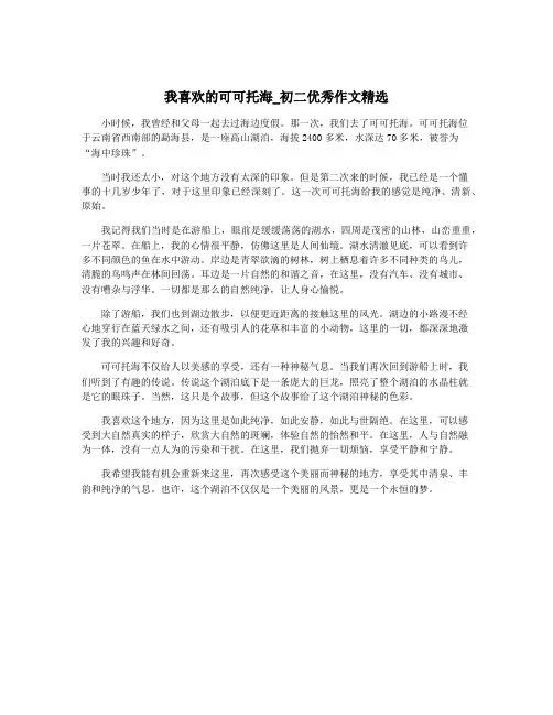 我喜欢的可可托海_初二优秀作文精选