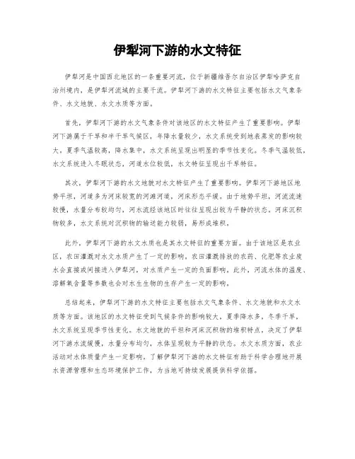伊犁河下游的水文特征