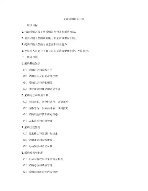 采购详细培训计划