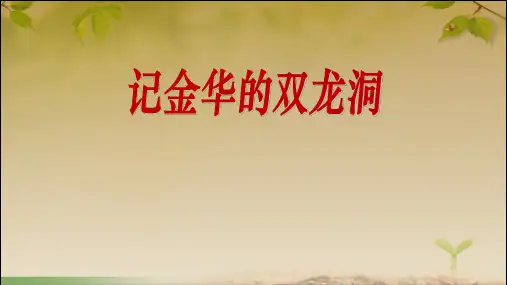 《记金华的双龙洞》PPT课件