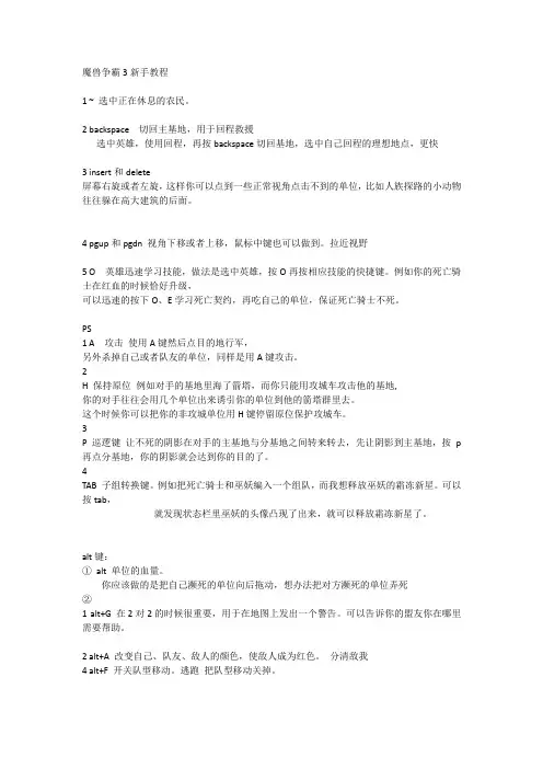魔兽争霸3新手教程