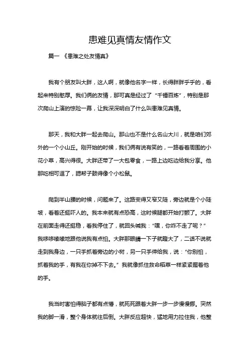 患难见真情友情作文