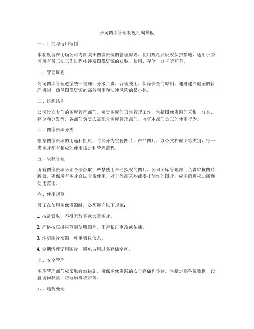 公司图库管理制度汇编模板