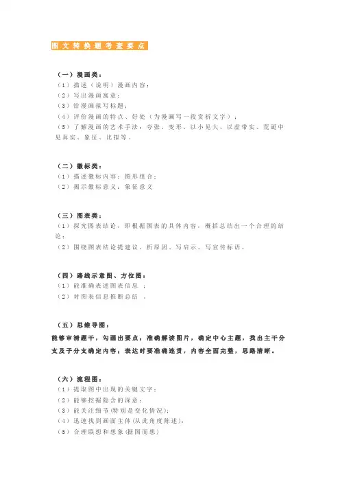 2024年初中语文图文转换题答题技巧及练习