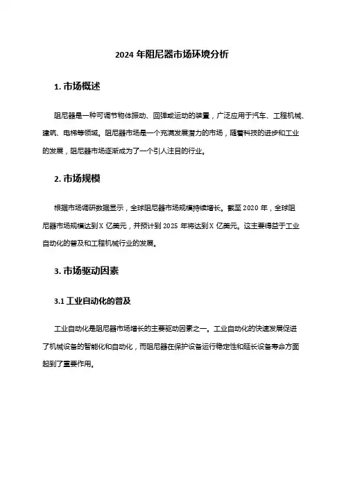 2024年阻尼器市场环境分析
