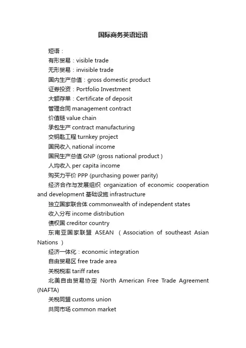 国际商务英语短语