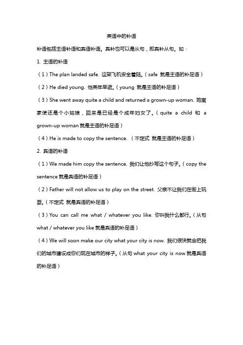 英语补语例句解析