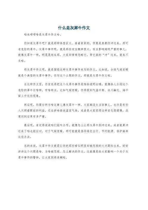 什么是灰犀牛作文