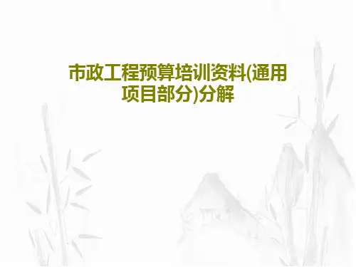 市政工程预算培训资料(通用项目部分)分解共56页文档