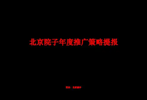 北京院子提报方案中国楼王一席平天下