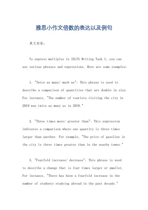 雅思小作文倍数的表达以及例句