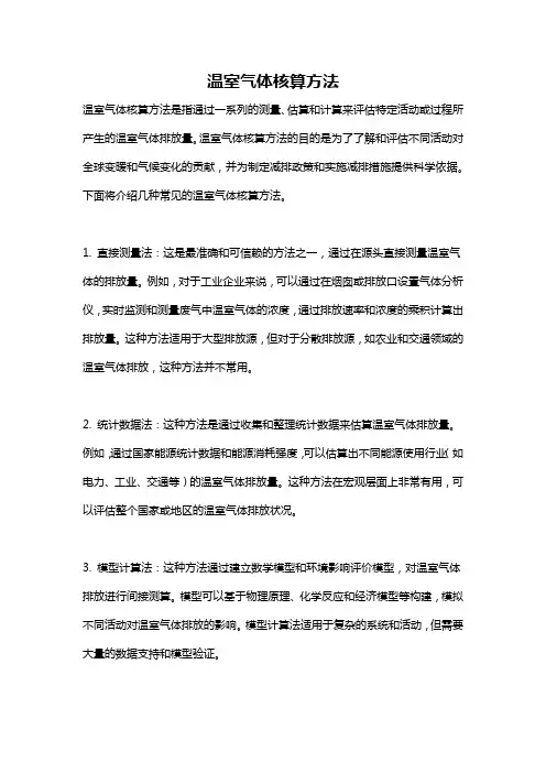 温室气体核算方法